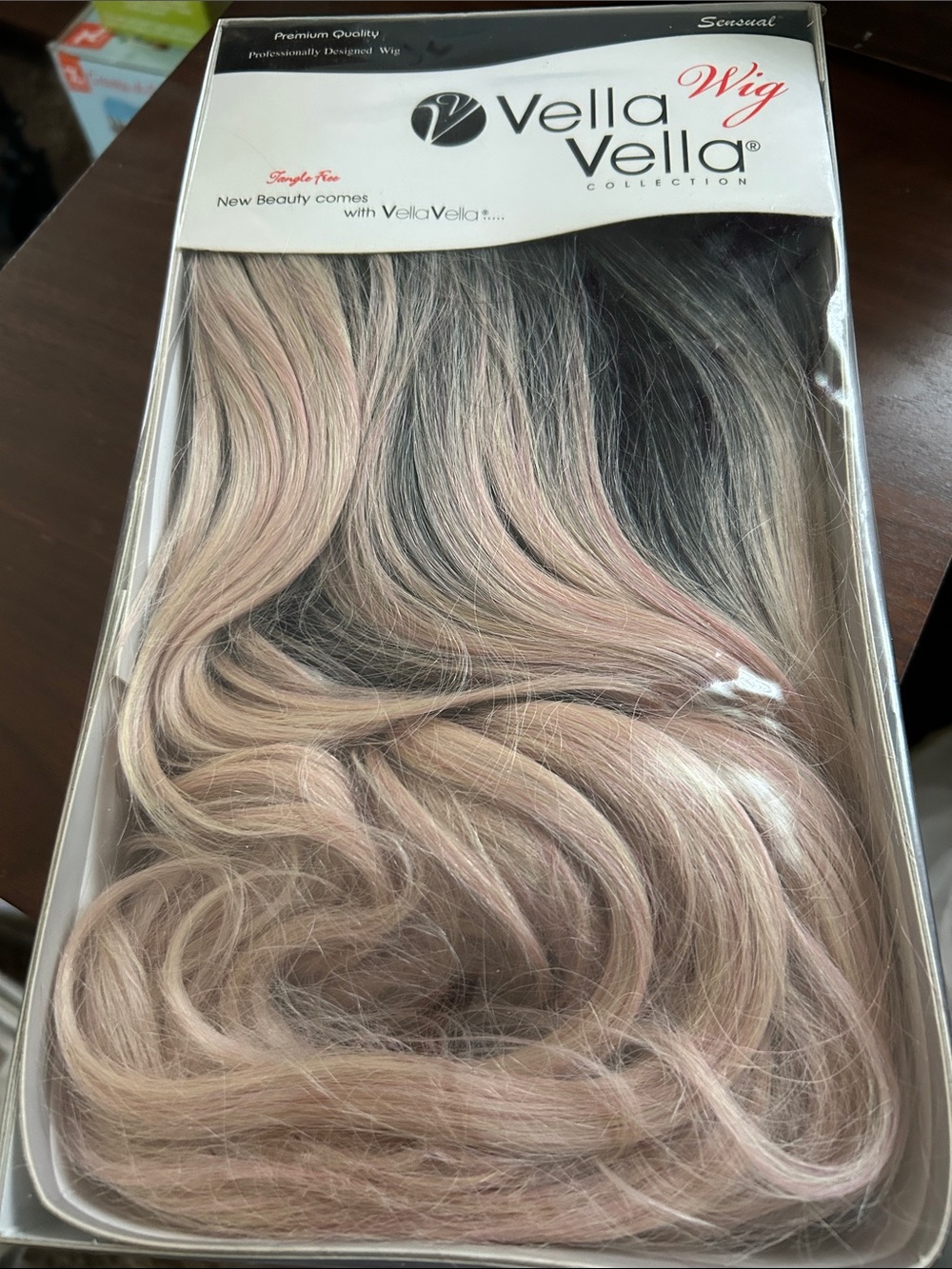 Ella Ombre Wig in Pink-Tinted Blonde with Dark Roots